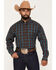 Image #1 - Ariat Men's Pro Series Duff Plaid Print Long Sleeve Button-Down Western Shirt - Tall, Chocolate, hi-res
