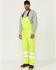 Image #1 - Forge Workwear Men's FR Hi-Vis Rain Bib Work Overalls, Yellow, hi-res