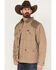 Image #2 - Wrangler Men's Quilted Flannel Lined Western Barn Coat, Tan, hi-res