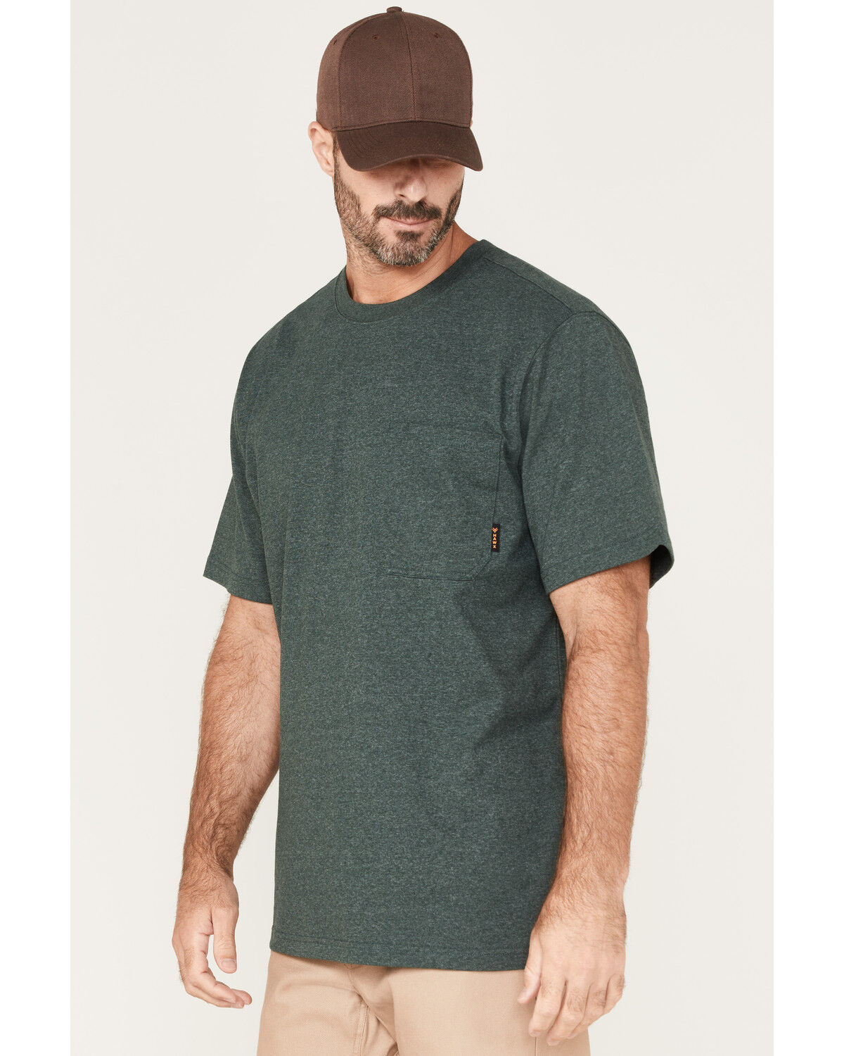 Image #2 - Hawx Men's Forge Solid Work Pocket T-Shirt - Big & Tall, Dark Green, hi-res