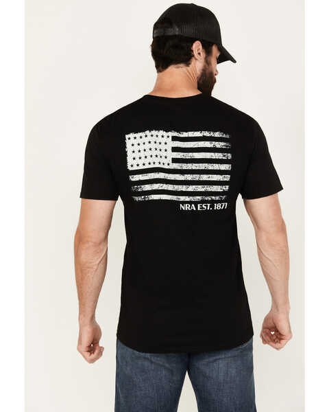 Image #4 - NRA Men's Vintage American Flag Short Sleeve Graphic T-Shirt, Black, hi-res
