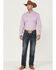 Resistol Men's Branferd Long Sleeve Button Down Western Shirt , Purple, hi-res