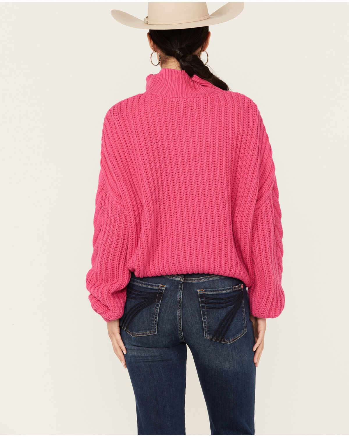 Image #4 - Revel Women's Quarter Zip Cable Knit Sweater, , hi-res