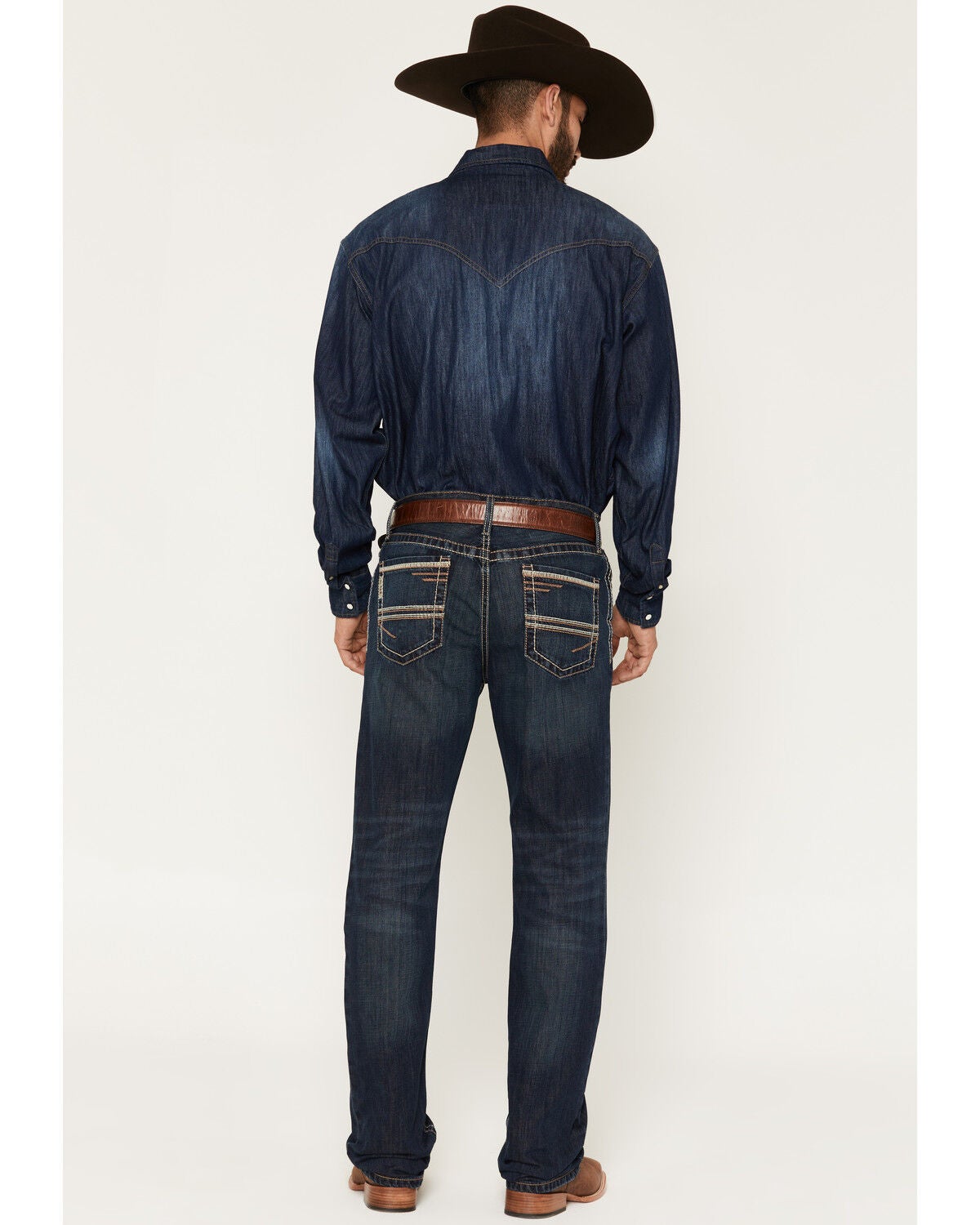 Image #3 - Cinch Men's Ian Dark Wash Slim Bootcut Rigid Denim Jeans, Indigo, hi-res