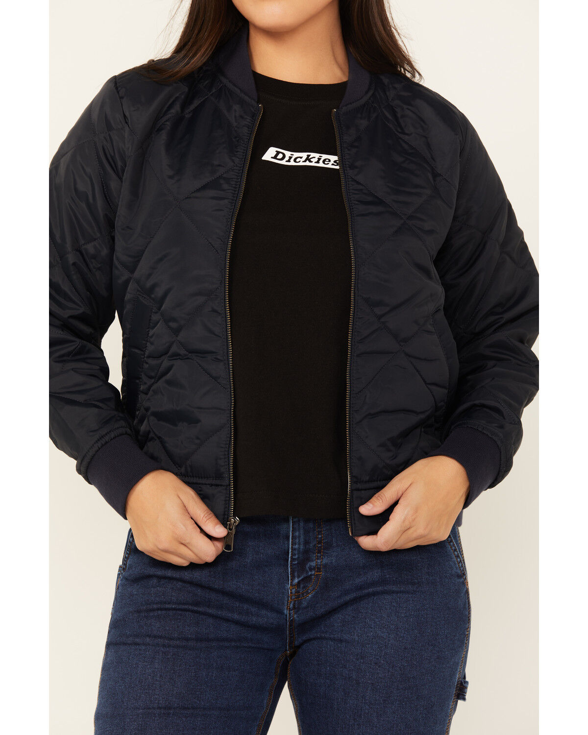 Image #3 - Dickies Women's Quilted Jacket, Navy, hi-res