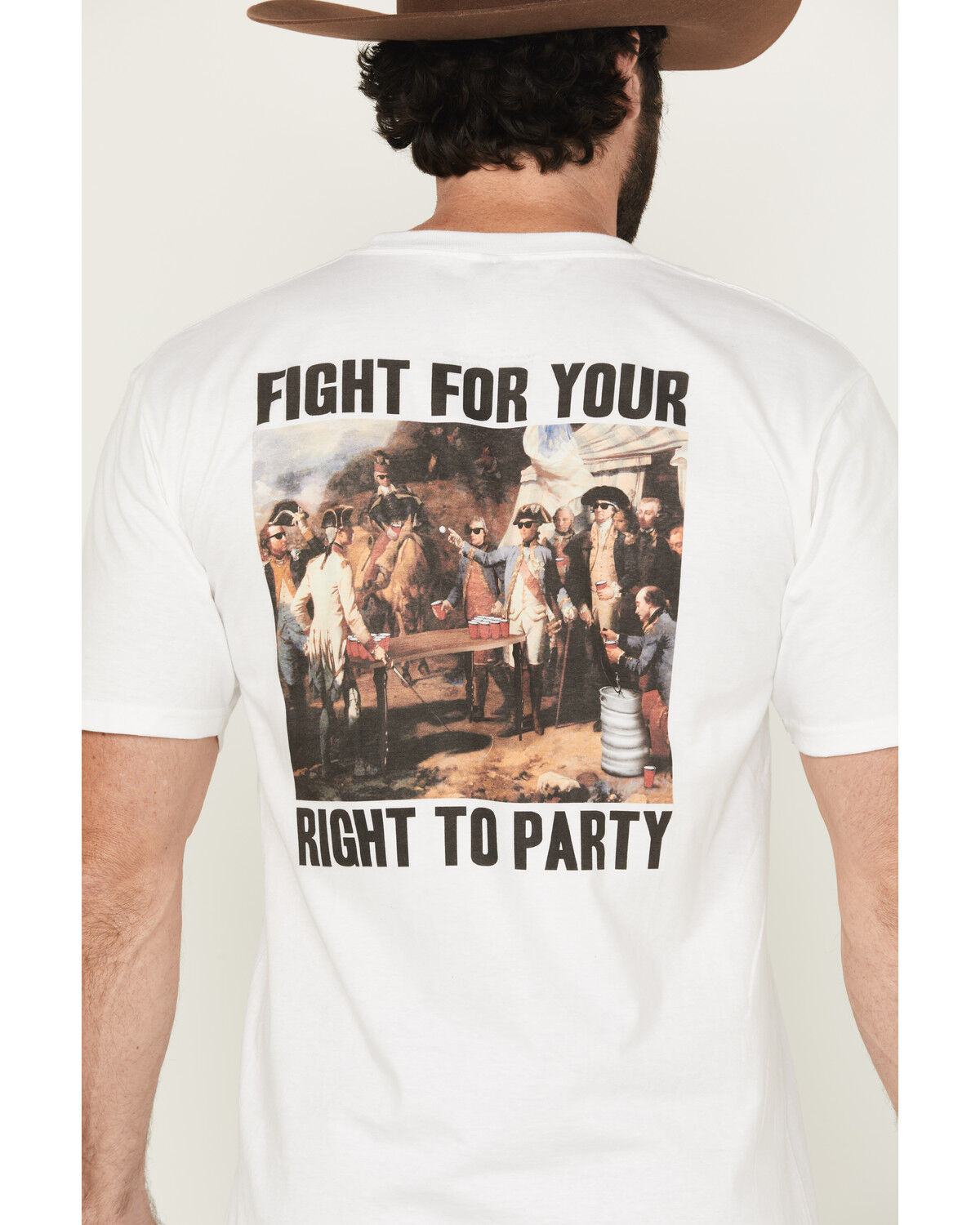 Image #4 - Riot Society Men's Fight For Your Right To Party Short Sleeve Graphic T-Shirt, White, hi-res
