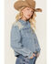 Image #3 - Cleo + Wolf Women's Medium Wash Cropped Denim Shirt, Medium Wash, hi-res