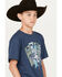Image #2 - Ariat Boys' Cowboy Plans Short Sleeve Graphic T-Shirt, Navy, hi-res