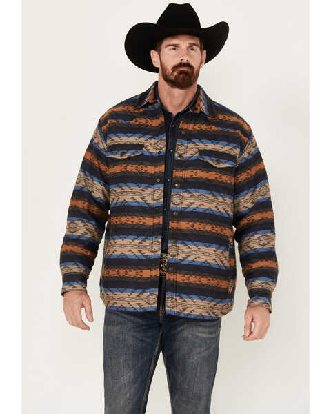 Image #1 - Ariat Men's Hartland Southwestern Snap Shirt Jacket, Navy, hi-res