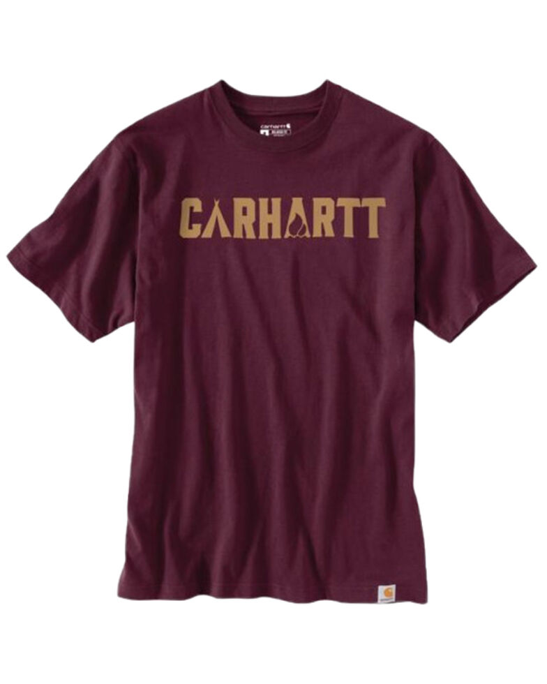 Carhartt Men's Camp Graphic Heavyweight Short Sleeve Work T-Shirt - Big , Purple, hi-res