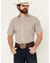 Image #1 - Ely Walker Men's Checkered Print Short Sleeve Snap Western Shirt, Brown, hi-res