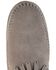 Minnetonka Double Fringe Side Zip Moccasin, Grey, hi-res