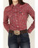 Image #3 - Wrangler Women's Floral Long Sleeve Snap Western Shirt, Burgundy, hi-res