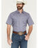 Image #1 - Ely Walker Men's Wallpaper Floral Short Sleeve Pearl Snap Western Shirt, Blue, hi-res