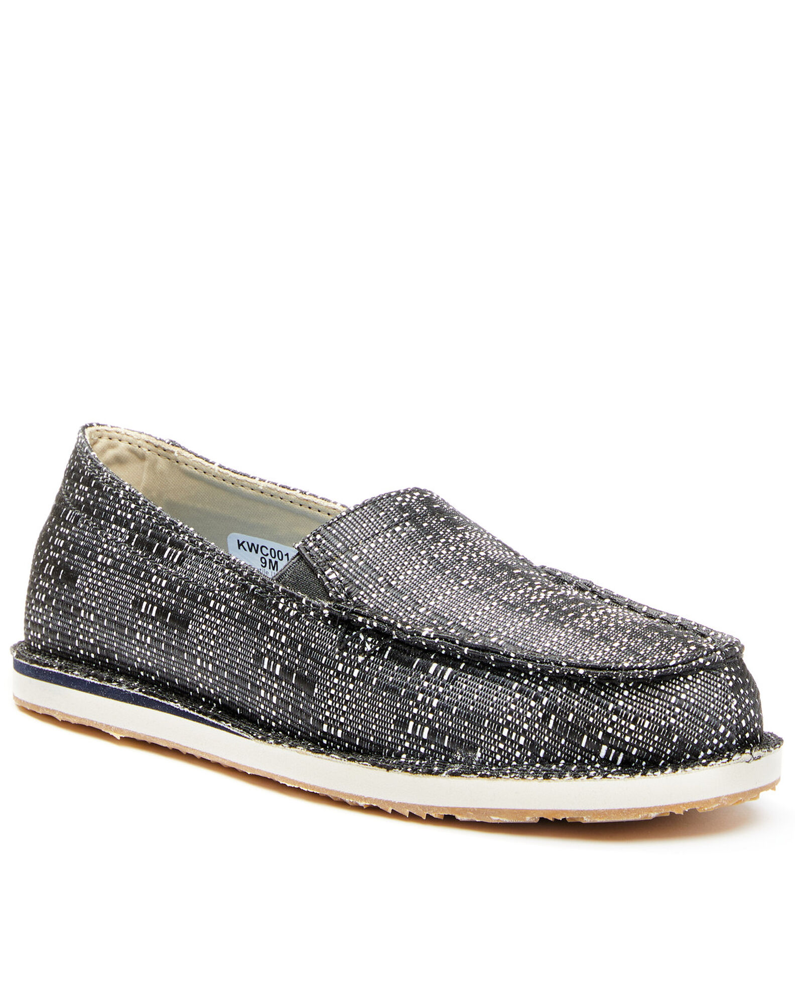Image #1 - Wrangler Footwear Women's Casual Loafer Shoes - Moc Toe, Black/white, hi-res