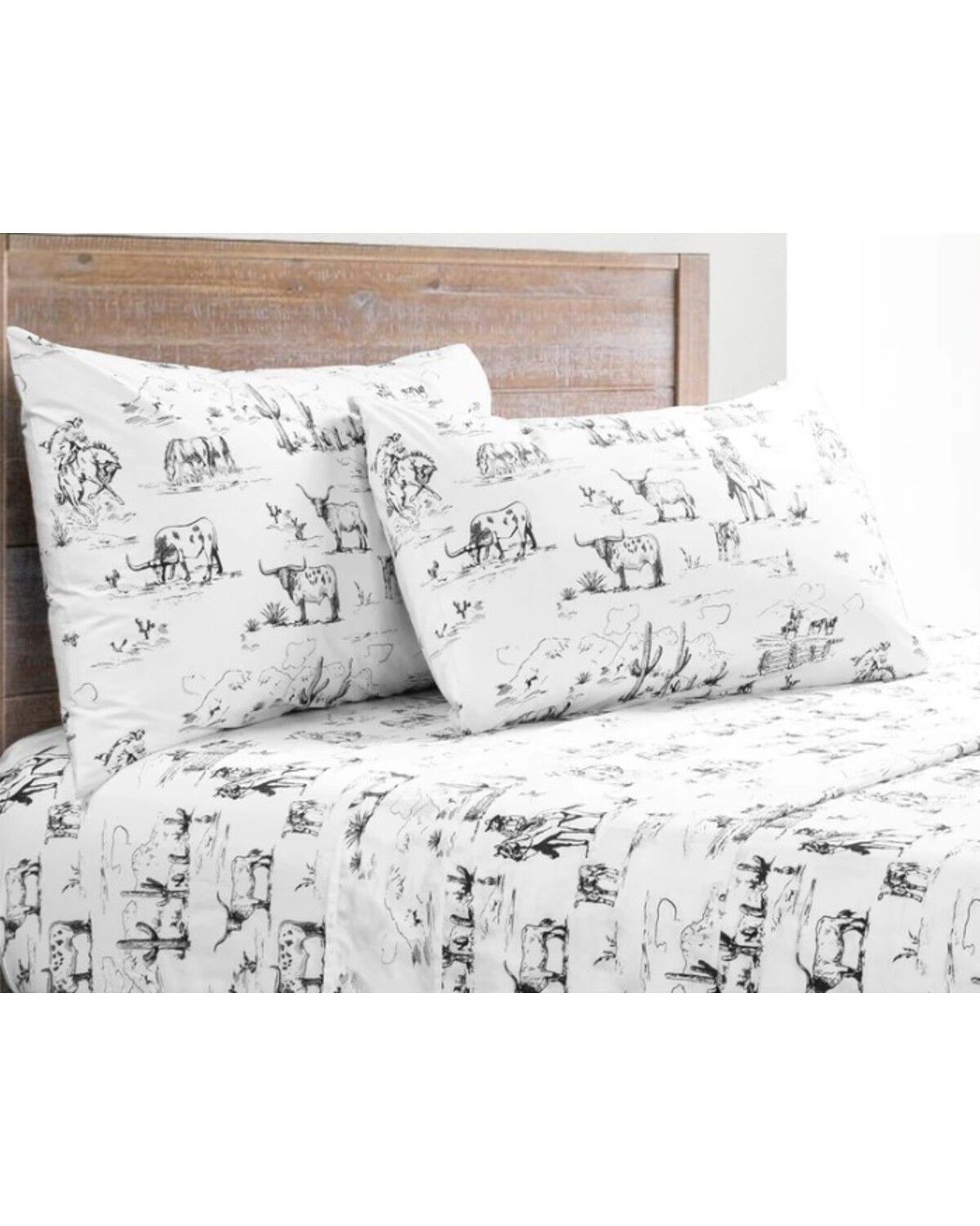 Image #1 - HiEnd Accents 200TC Cotton Ranch Life 4 Piece Sheet Set - King Size, Multi, hi-res