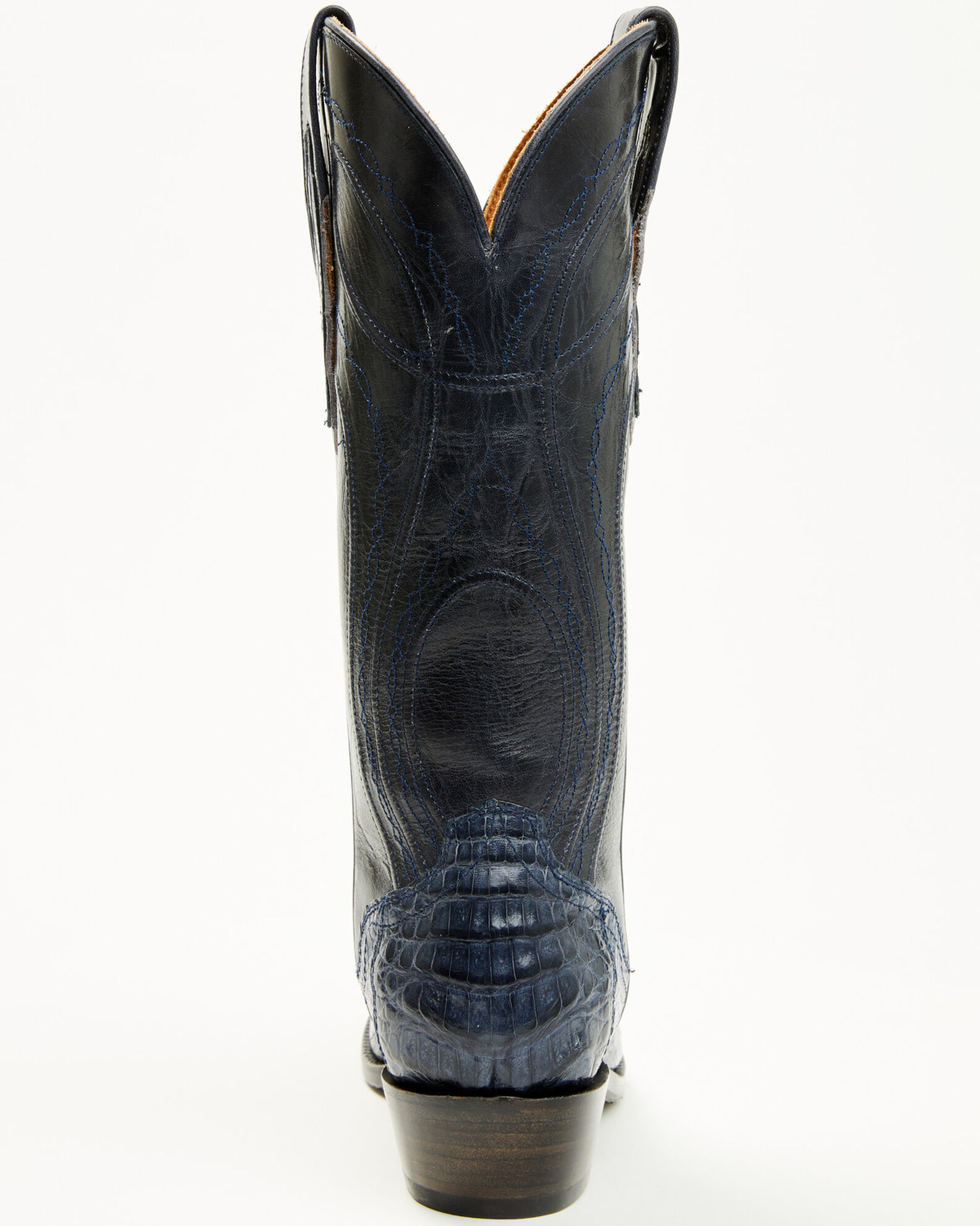 Image #5 - El Dorado Women's Holly Exotic Caiman Tall Western Boots - Snip Toe, Blue, hi-res