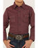 Rodeo Clothing Boys' Geo Square Dot Print Long Sleeve Snap Western Shirt, Burgundy, hi-res