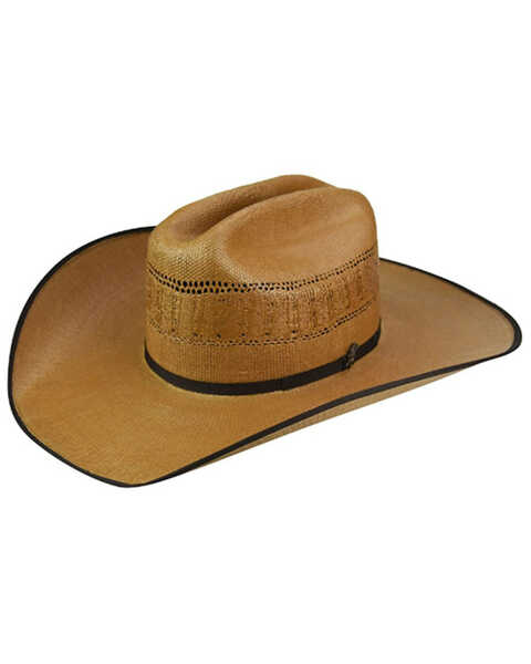 Bailey Men's Derren Adobe Cattleman Trim Western Straw Hat, Beige/khaki, hi-res