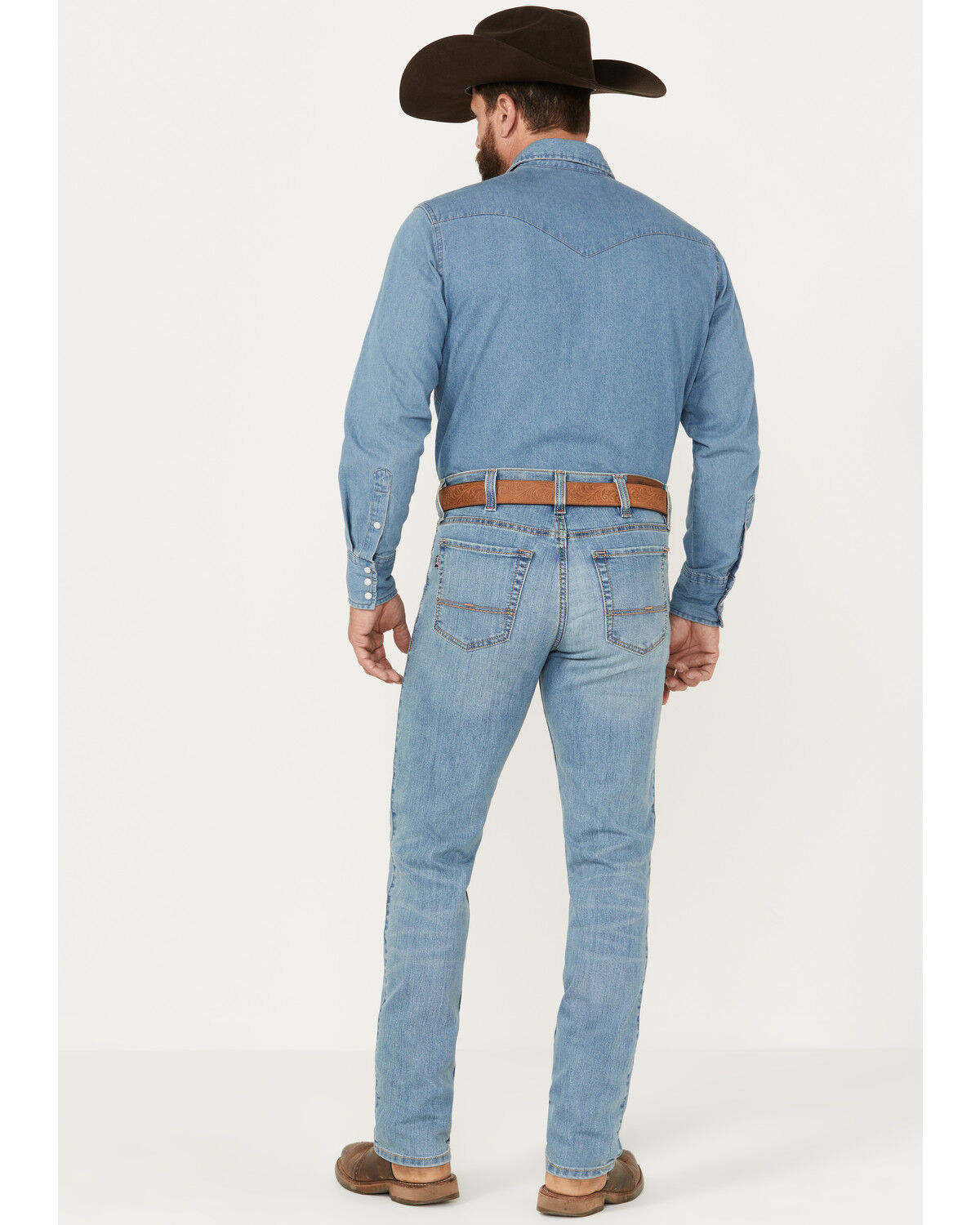 Image #3 - Justin Men's 1879 Light Wash Modern Slim Straight Stretch Denim Jeans, Light Wash, hi-res
