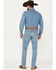 Image #3 - Justin Men's 1879 Light Wash Modern Slim Straight Stretch Denim Jeans, Light Wash, hi-res