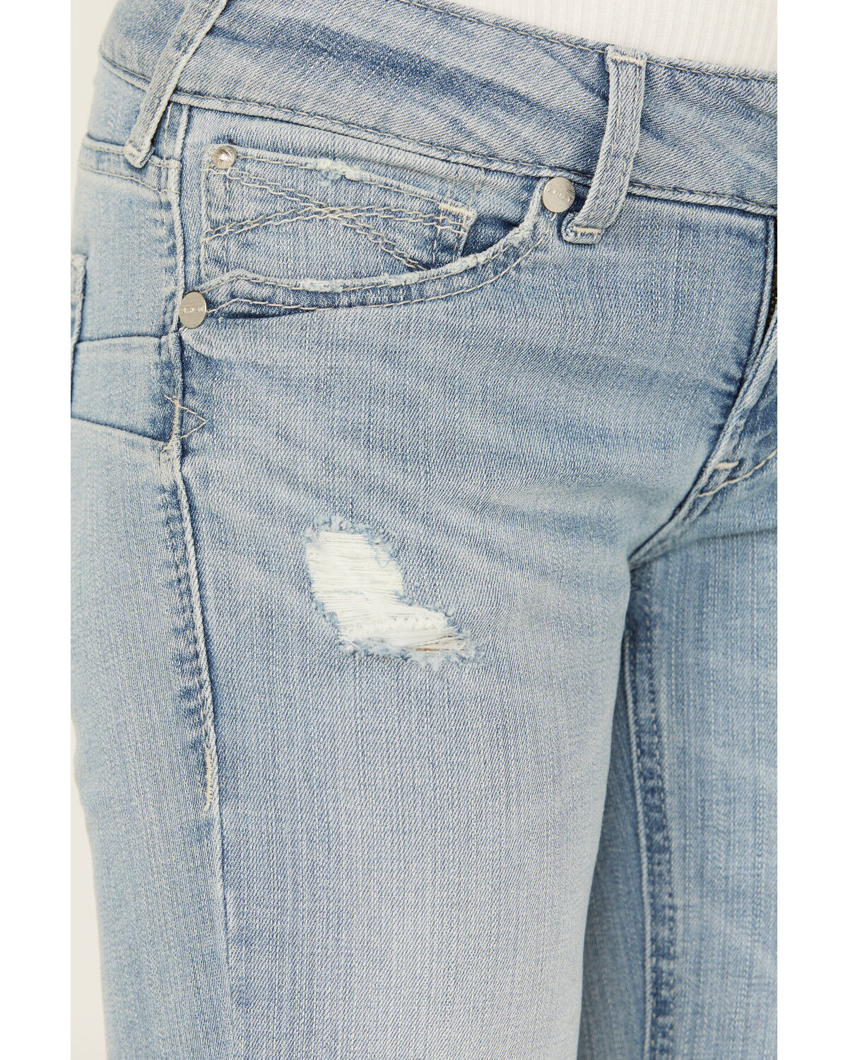 Image #2 - Ariat Women's Light Wash Low Rise Lucy Straight Jeans, Light Wash, hi-res