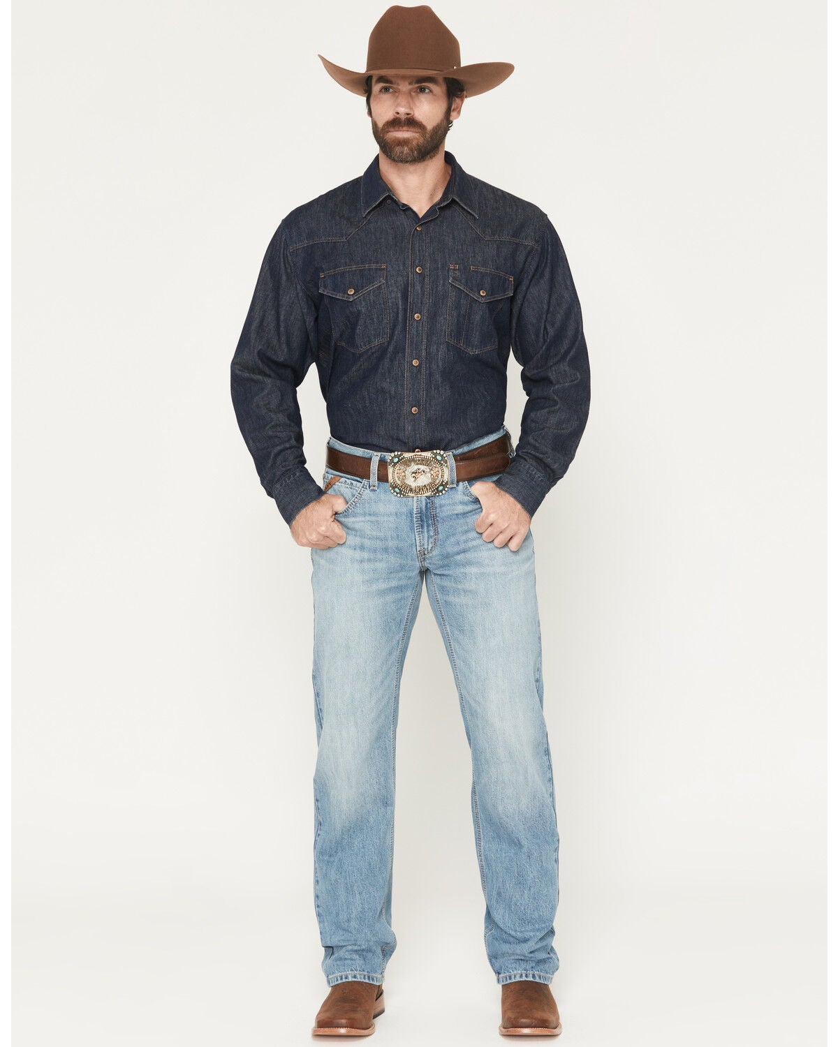 Image #1 - Ariat Men's M5 Randy Light Wash Straight Denim Jeans - Big, Light Wash, hi-res