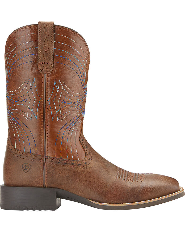 Ariat Sport Cowboy Boots - Wide Square Toe, Sandstorm Brown, hi-res