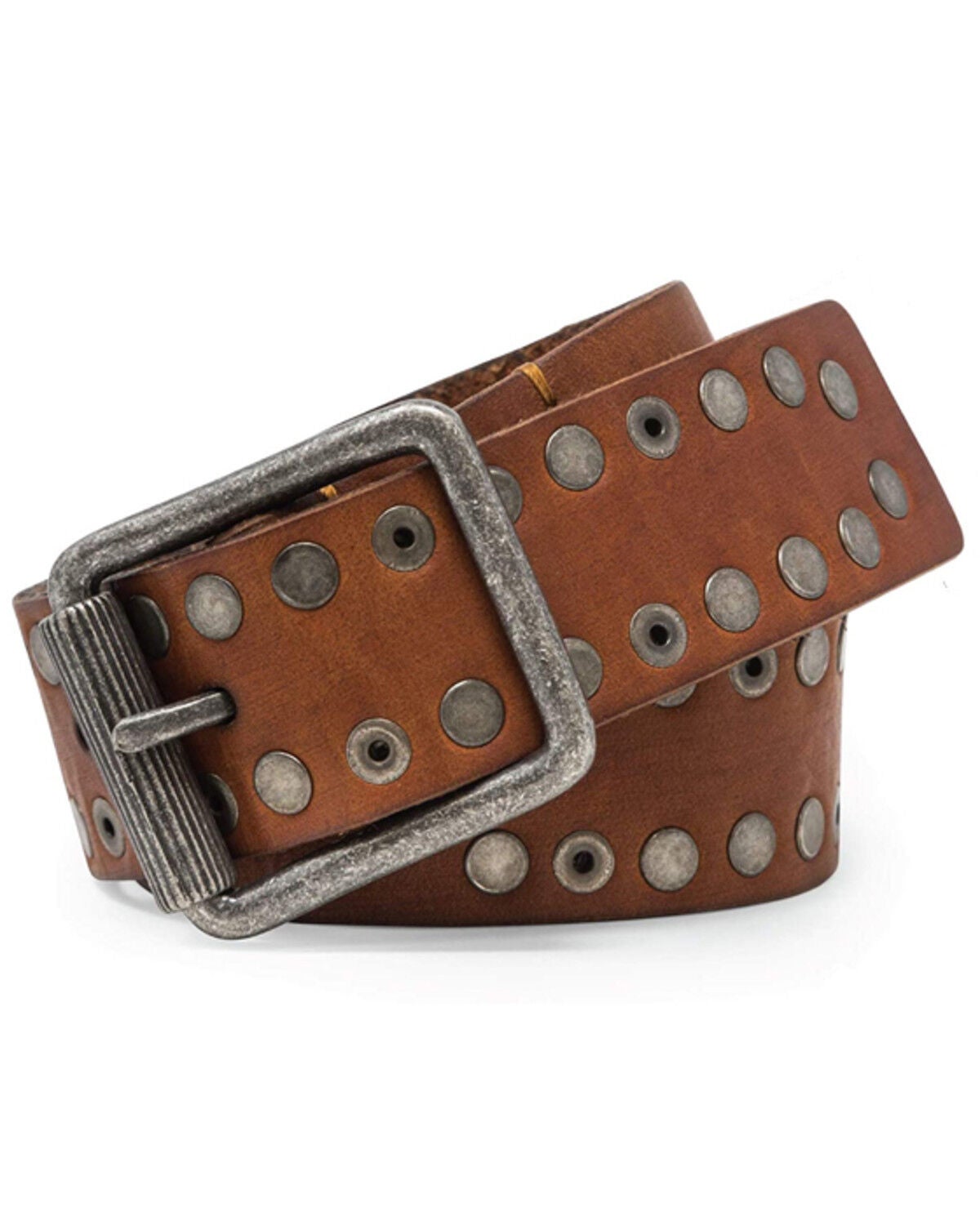 Timberland Women's Tan Studded Roller Buckle Leather Belt, Tan, hi-res