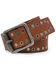 Image #1 - Timberland Women's Tan Studded Roller Buckle Leather Belt, Tan, hi-res