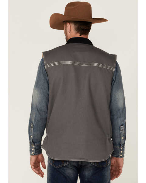 Cowboy Hardware Men's Solid Charcoal Zip-Front Canvas Vest | Sheplers