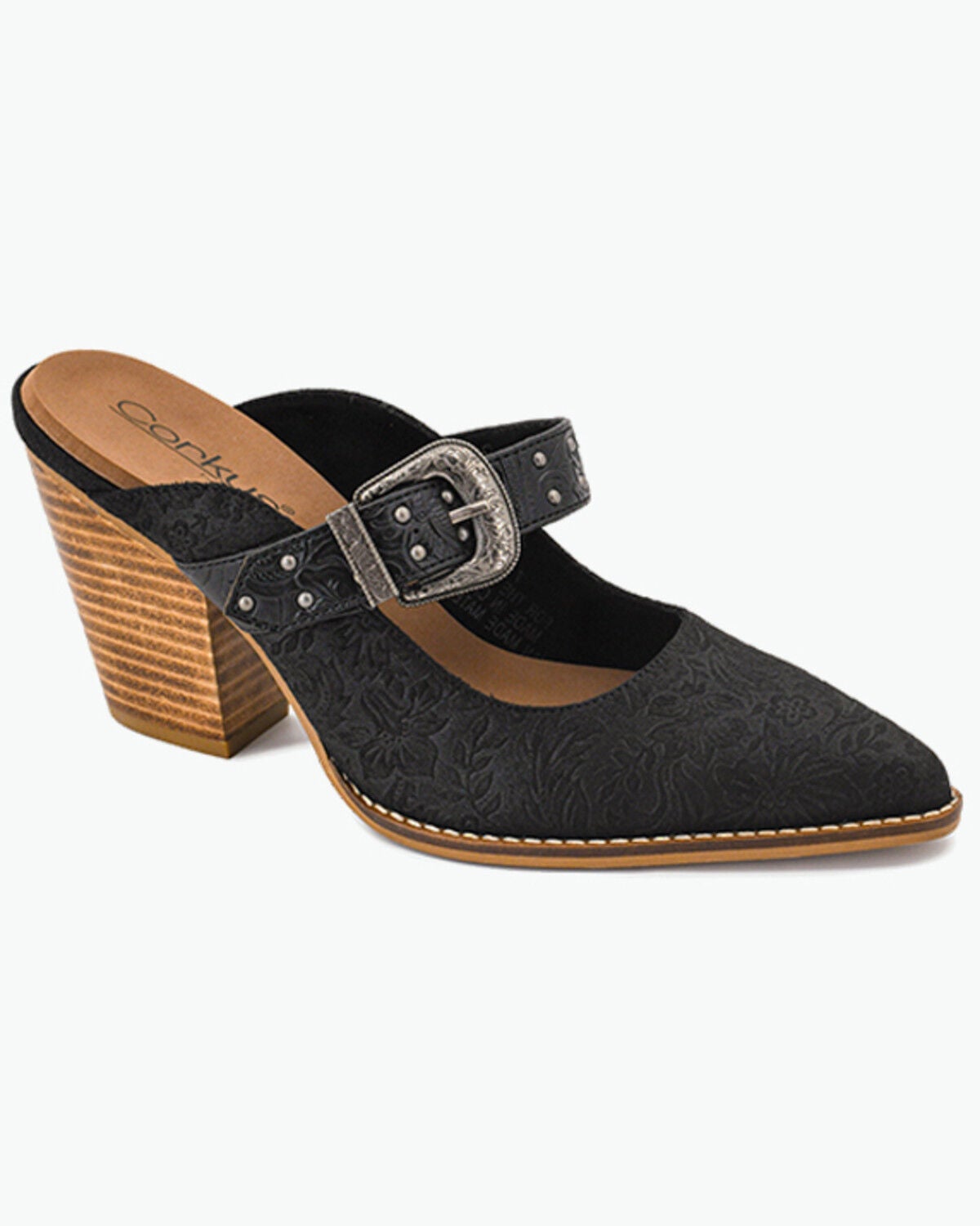 Corky's Women's For The Girls Western Mule Shoes, Black, hi-res
