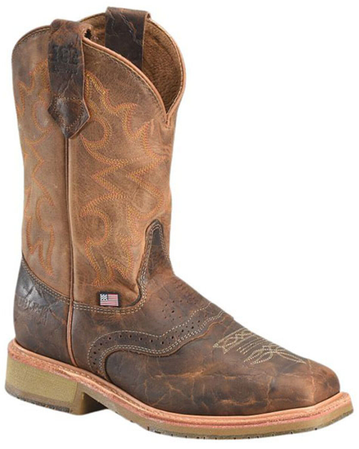 Image #1 - Double H Men's Baker Pull-On Work Boots - Steel Toe, Tan, hi-res