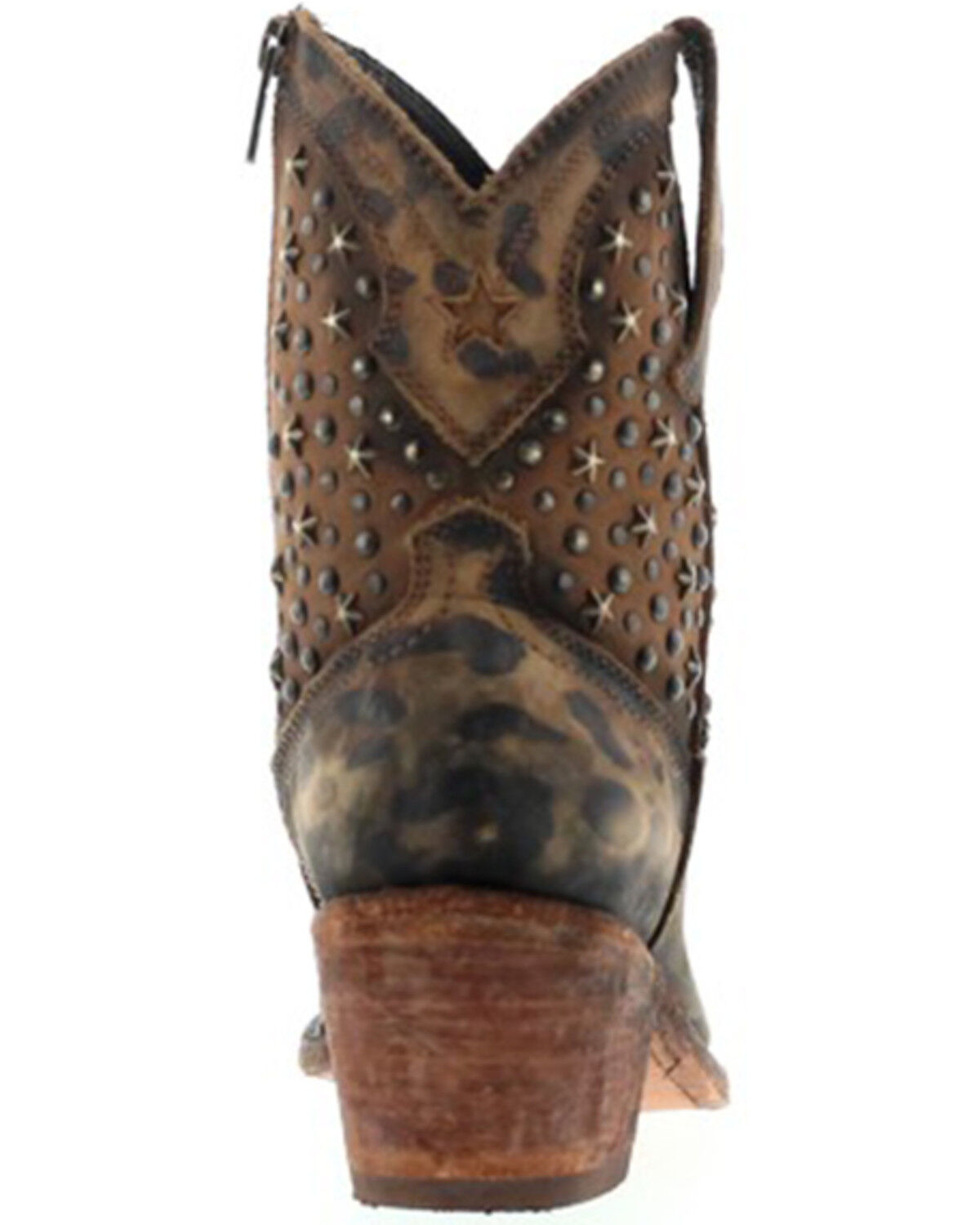 Image #5 - Caborca Silver by Liberty Black Women's Leopard Print Studded Short Western Boots - Snip Toe, Brown, hi-res