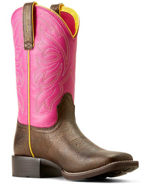 Image #1 - Ariat Women's Buckley Performance Western Boots - Broad Square Toe , Brown, hi-res