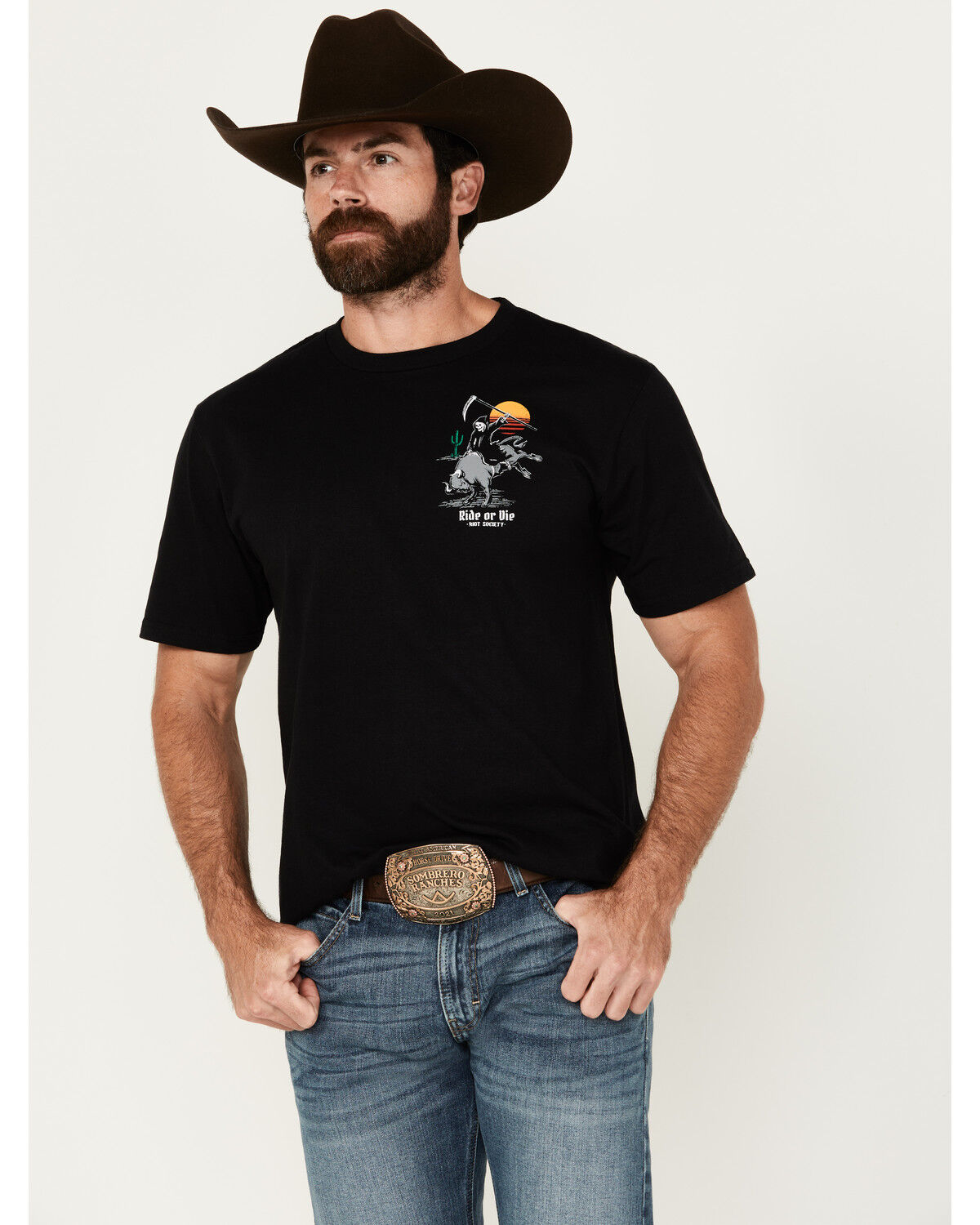 Image #2 - Riot Society Men's Ride And Reap Short Sleeve Graphic T-Shirt, Black, hi-res