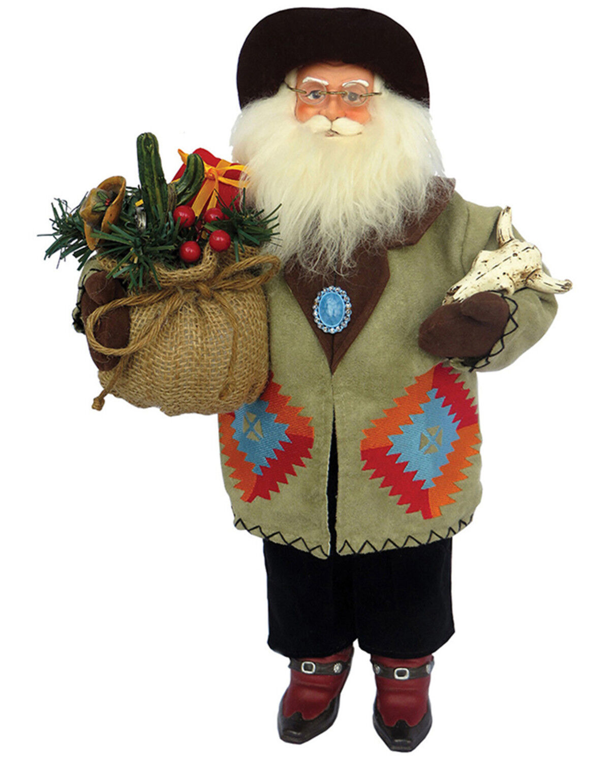 Image #1 - Santa's Workshop 18" Southwestern Santa Claus, Beige, hi-res