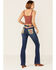 Ranch Dress'n Women's Hayes Southwestern Pocket Bootcut Jeans, Blue, hi-res