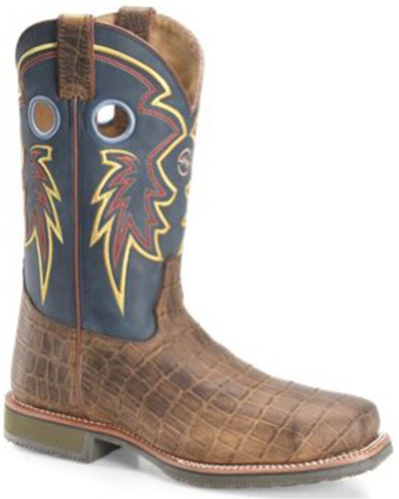 Double H Men's Tyler Western Work Boots - Steel Toe, Brown, hi-res