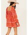 Image #4 - Free People Women's Border Endless Afternoon Long Sleeves Mini Dress, Red, hi-res