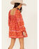 Image #4 - Free People Women's Border Endless Afternoon Long Sleeves Mini Dress , Red, hi-res