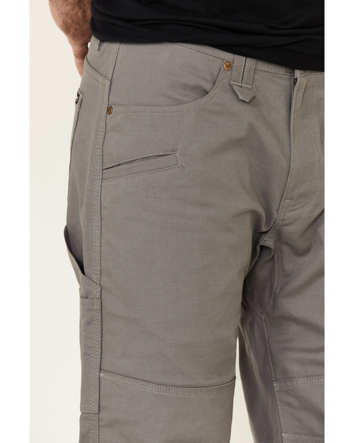 Image #5 - Hawx Men's Steel Stretch Canvas Work Pants, Steel, hi-res