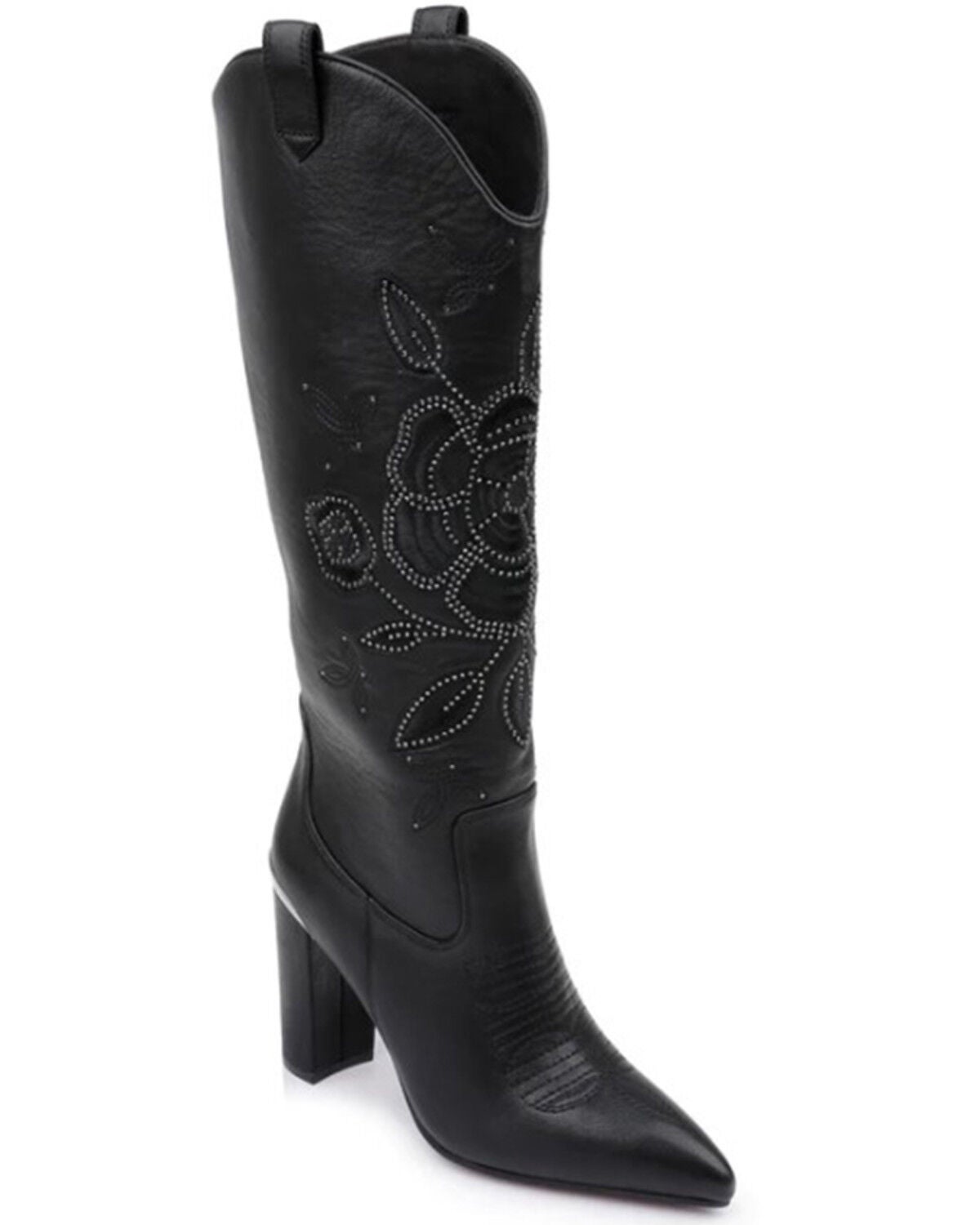 Daniel Diamond Women's Acadia Embroidered Western Boots - Snip Toe, Black, hi-res