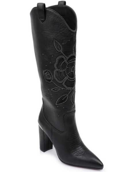 Image #1 - DanielXDiamond Women's Acadia Embroidered Western Boots - Pointed Toe, Black, hi-res