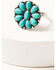 Image #2 - Shyanne Women's 5-piece Silver & Turquoise Floral Cactus Arrow Ring Set, Silver, hi-res