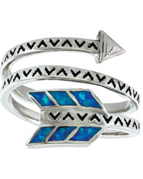 Montana Silversmiths Women's Sky Fletched Arrow Ring , Silver, hi-res