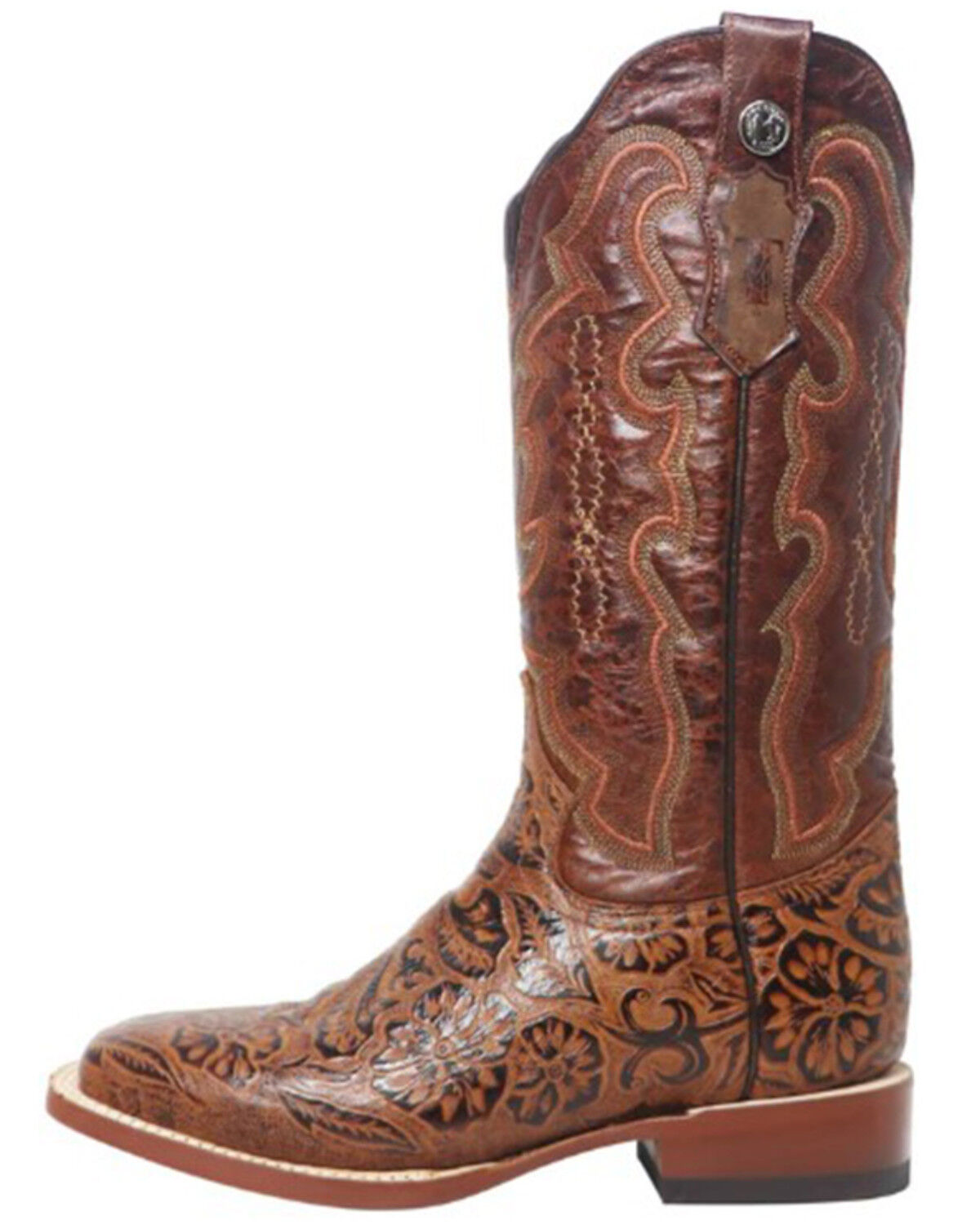 Image #3 - Tanner Mark Women's Wildfire Western Boots - Broad Square Toe, Cognac, hi-res