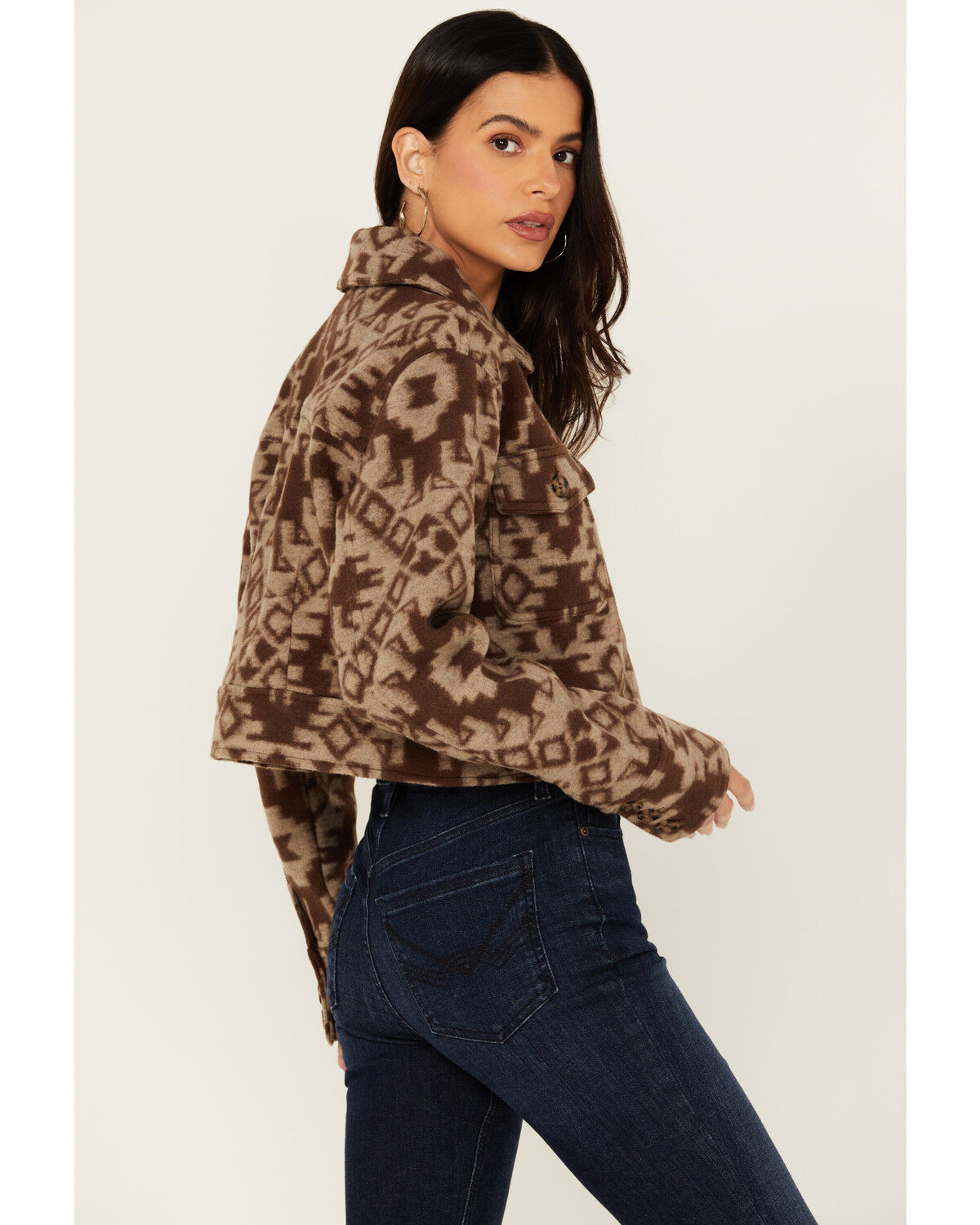 Image #4 - Shyanne Women's Cropped Southwestern Print Jacket, Medium Brown, hi-res