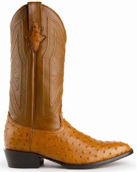 Image #3 - Ferrini Men's Colt Full Quill Ostrich Western Boots - Medium Toe, Cognac, hi-res