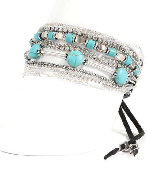 Image #1 - Cowgirl Confetti Women's Get Glam Cuff Bracelet , Turquoise, hi-res